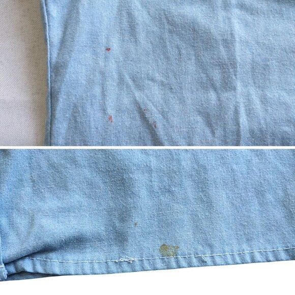 Vtg 90s/Y2K GIRL SCOUT Brownie Uniform Blue Shirt w/ Cream Snap Tie Girls Sz 12 - Picture 6 of 7